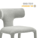 Kolding Curved Back Boucle Upholstered Dining Chair Set of 2 in Dove Gray