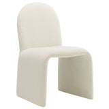 Cordoba Boucle Upholstered Arch Armless Dining Chair in Cream