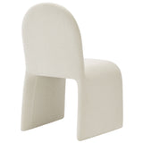 Cordoba Boucle Upholstered Arch Armless Dining Chair in Cream