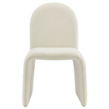 Cordoba Boucle Upholstered Arch Armless Dining Chair in Cream