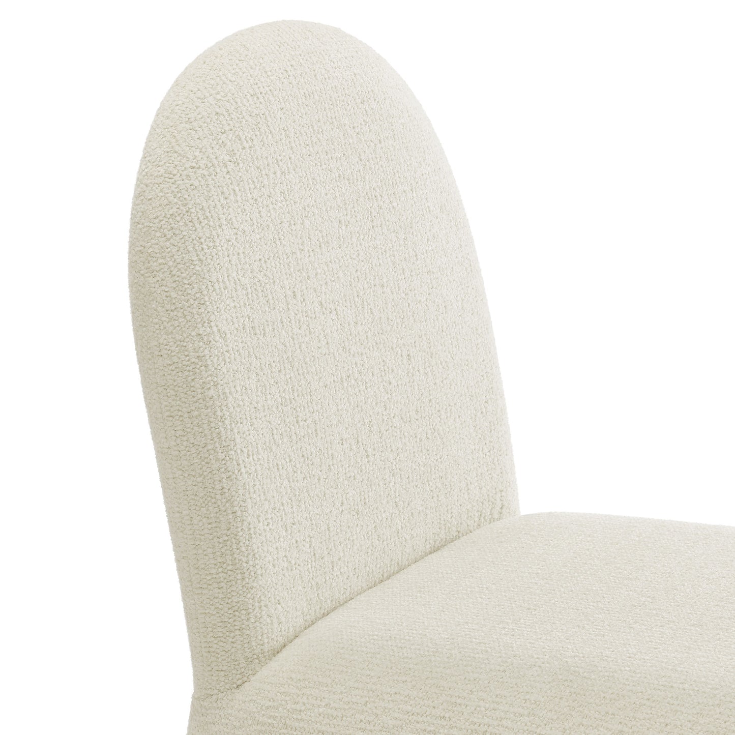 Junia Boucle Upholstered Arch Armless Dining Chair by Furniture For America