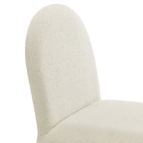 Cordoba Boucle Upholstered Arch Armless Dining Chair in Cream