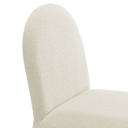 Junia Boucle Upholstered Arch Armless Dining Chair by Furniture For America