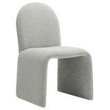 Cordoba Boucle Upholstered Arch Armless Dining Chair in Dove Gray