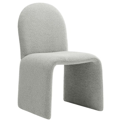 Junia Boucle Upholstered Arch Armless Dining Chair by Furniture For America