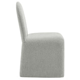 Cordoba Boucle Upholstered Arch Armless Dining Chair in Dove Gray