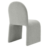 Cordoba Boucle Upholstered Arch Armless Dining Chair in Dove Gray