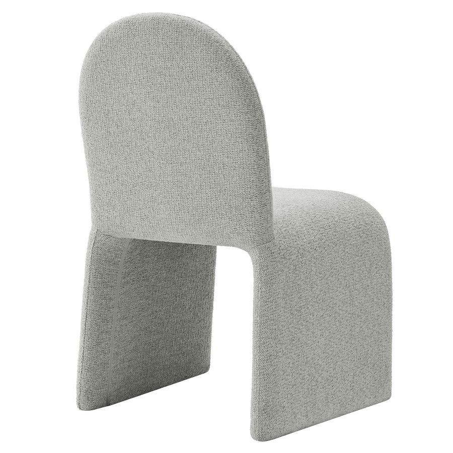 Cordoba Boucle Upholstered Arch Armless Dining Chair in Dove Gray