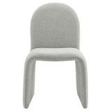 Cordoba Boucle Upholstered Arch Armless Dining Chair in Dove Gray