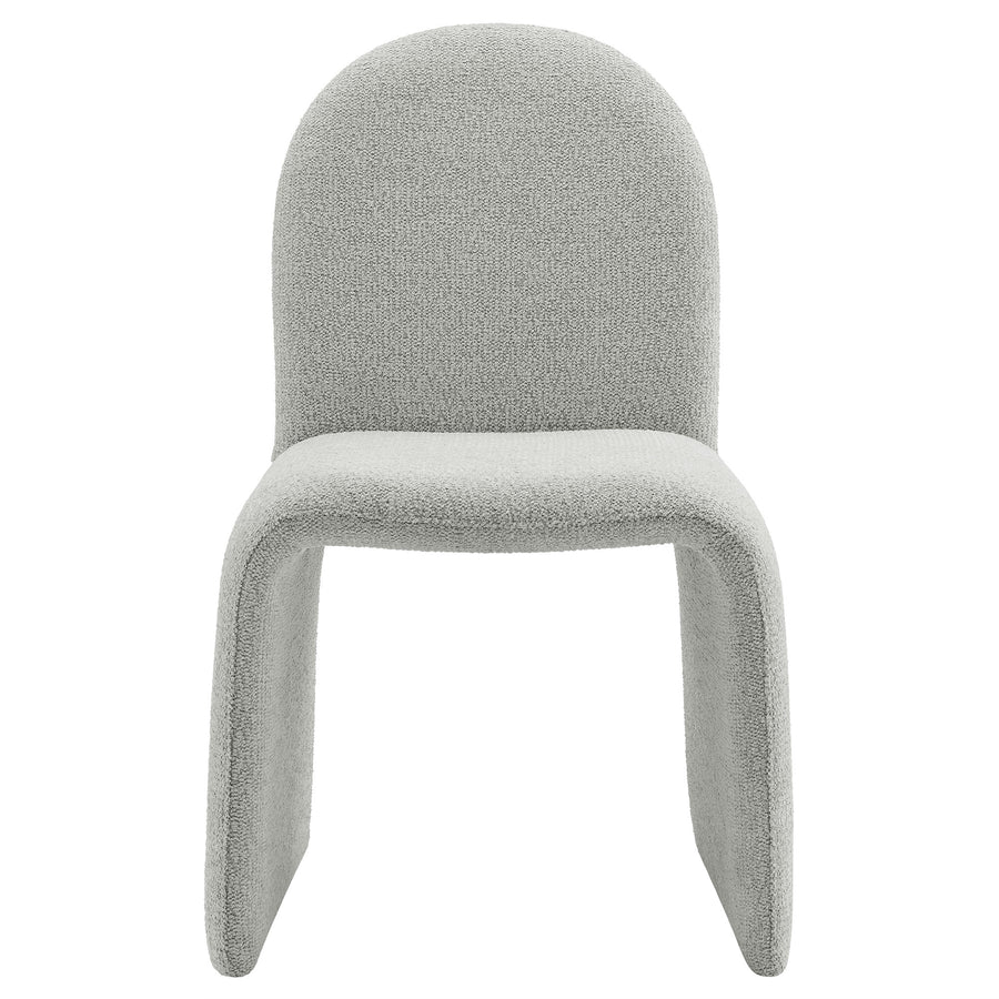 Cordoba Boucle Upholstered Arch Armless Dining Chair in Dove Gray