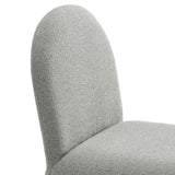 Cordoba Boucle Upholstered Arch Armless Dining Chair in Dove Gray