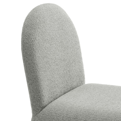 Junia Boucle Upholstered Arch Armless Dining Chair by Furniture For America