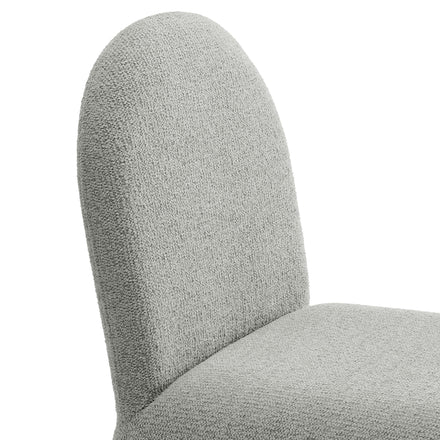 Junia Boucle Upholstered Arch Armless Dining Chair in Dove Gray