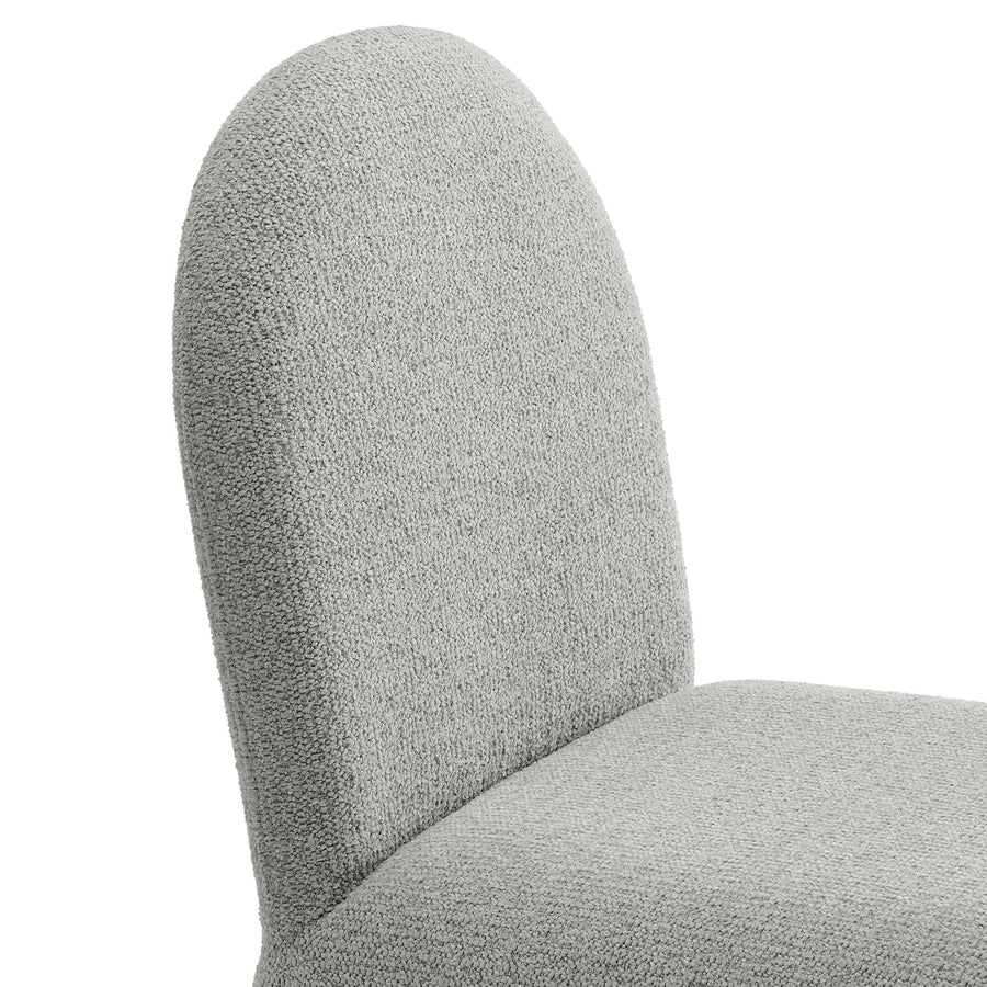 Cordoba Boucle Upholstered Arch Armless Dining Chair in Dove Gray