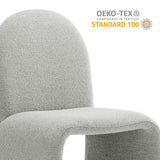 Cordoba Boucle Upholstered Arch Armless Dining Chair in Dove Gray