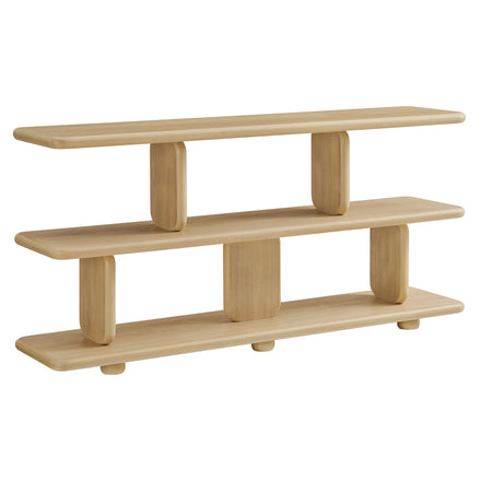 Lyle Sculptural 2-Tier Bookshelf in Natural