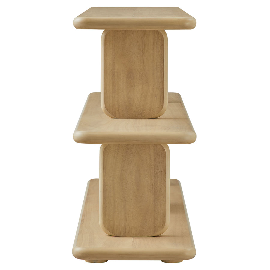 Rupit Sculptural 2-Tier Bookshelf in Natural