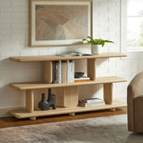 Rupit Sculptural 2-Tier Bookshelf in Natural