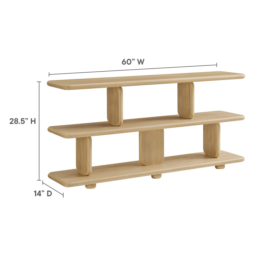 Rupit Sculptural 2-Tier Bookshelf in Natural