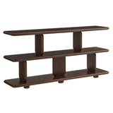 Rupit Sculptural 2-Tier Bookshelf in Walnut