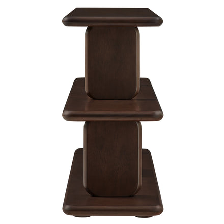 Lyle Sculptural 2-Tier Bookshelf in Walnut