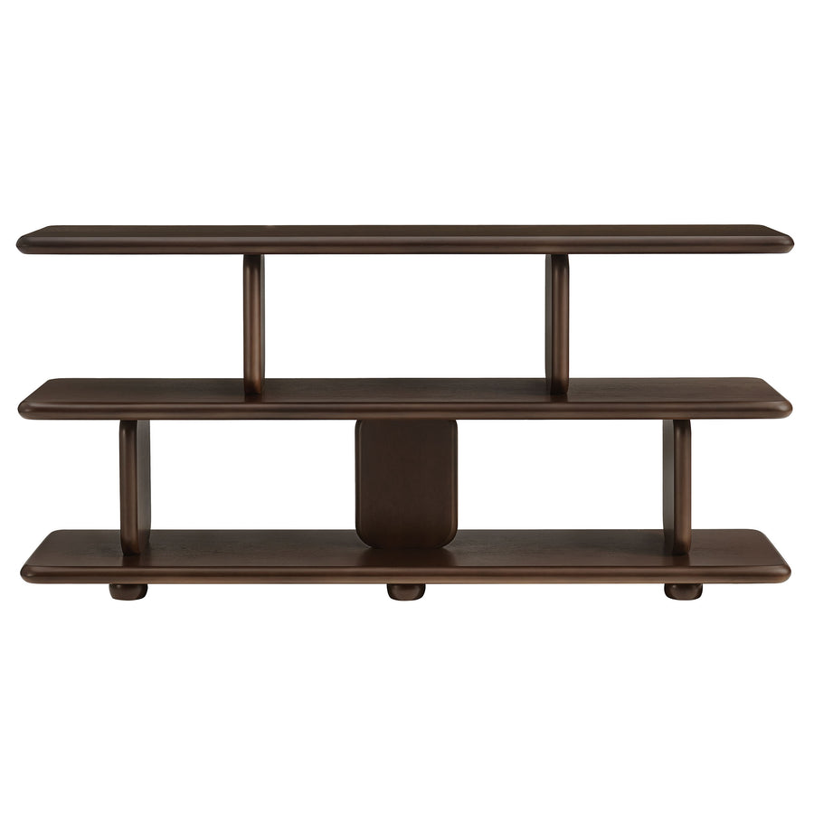 Rupit Sculptural 2-Tier Bookshelf in Walnut