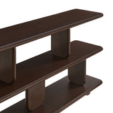 Rupit Sculptural 2-Tier Bookshelf in Walnut