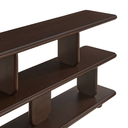 Lyle Sculptural 2-Tier Bookshelf in Walnut
