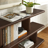 Rupit Sculptural 2-Tier Bookshelf in Walnut
