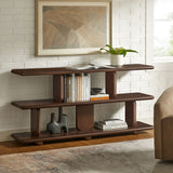 Rupit Sculptural 2-Tier Bookshelf in Walnut