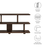 Rupit Sculptural 2-Tier Bookshelf in Walnut