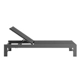 Aspen Outdoor Patio Mesh and Aluminum Chaise Lounge in Gray