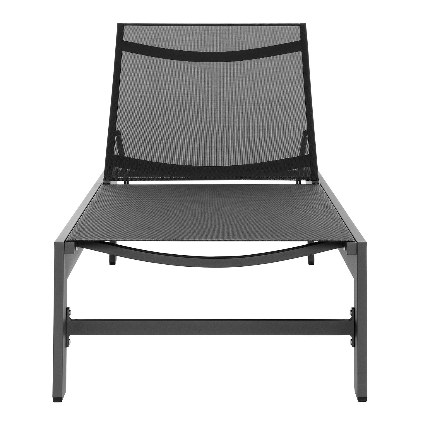 Tahoe Outdoor Patio Mesh and Aluminum Chaise Lounge by Furniture For America