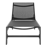 Aspen Outdoor Patio Mesh and Aluminum Chaise Lounge in Gray