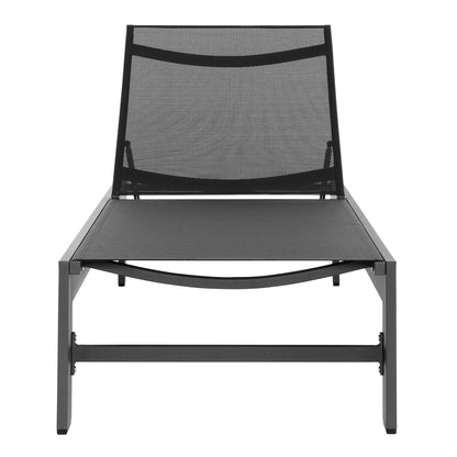 Tahoe Outdoor Patio Mesh and Aluminum Chaise Lounge by Furniture For America