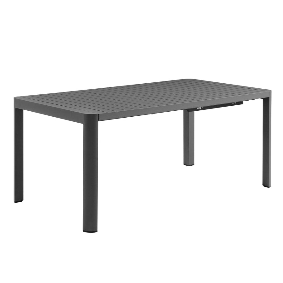 Aspen Outdoor Patio Aluminum Extendable Dining Table in Gray