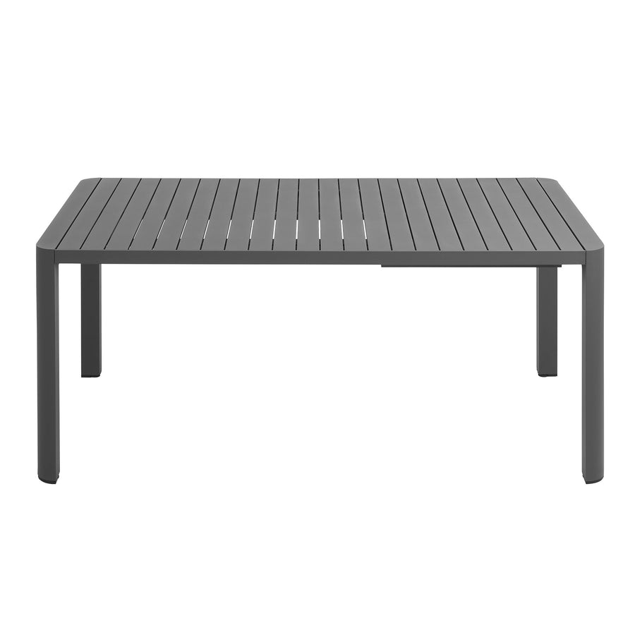 Aspen Outdoor Patio Aluminum Extendable Dining Table in Gray