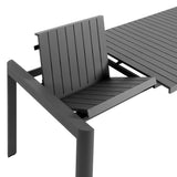 Aspen Outdoor Patio Aluminum Extendable Dining Table in Gray