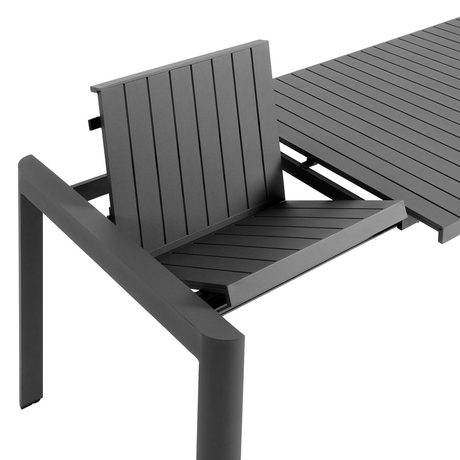 Aspen Outdoor Patio Aluminum Extendable Dining Table in Gray