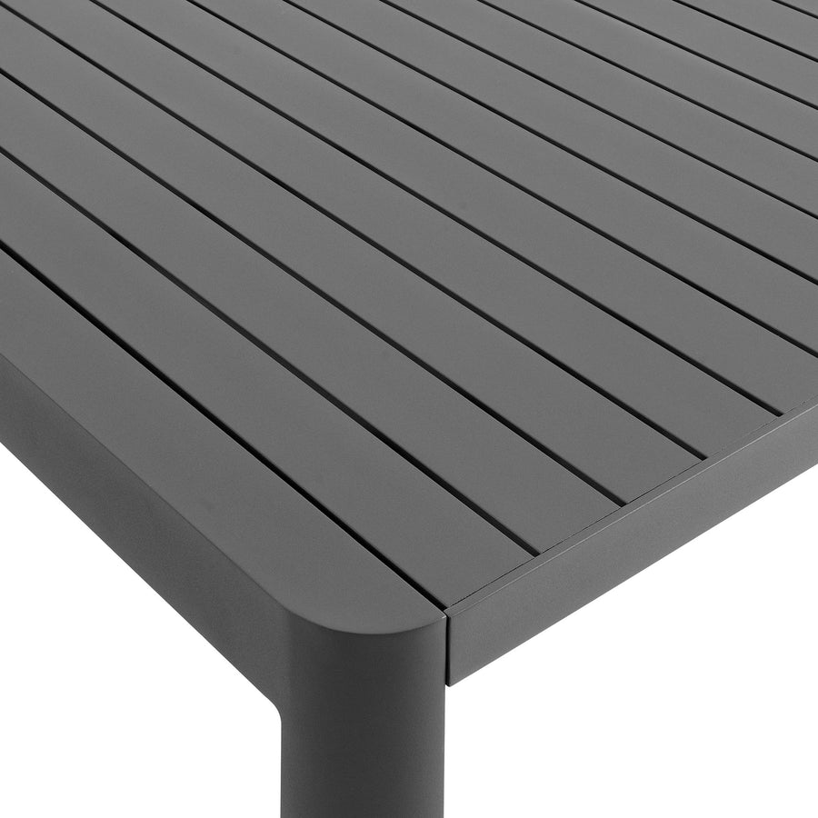 Aspen Outdoor Patio Aluminum Extendable Dining Table in Gray