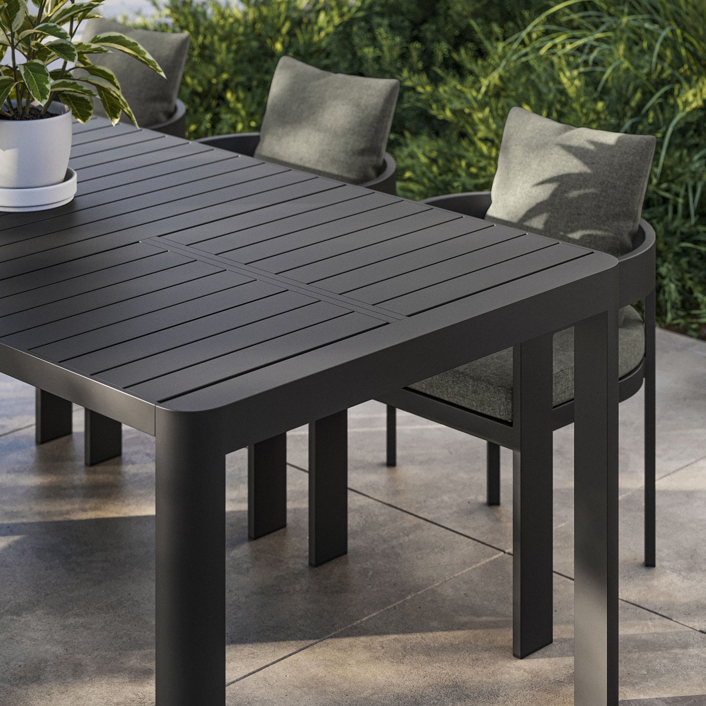 Tahoe Outdoor Patio Aluminum Extendable Dining Table by Furniture For America