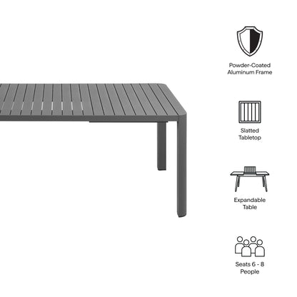 Tahoe Outdoor Patio Aluminum Extendable Dining Table by Furniture For America