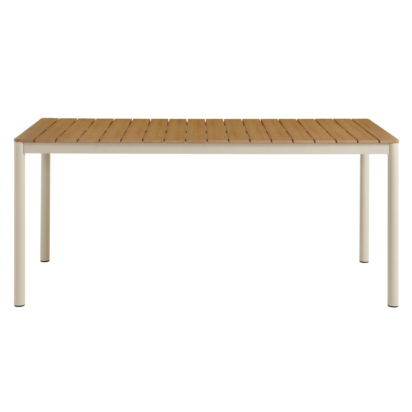 Finn 71" Outdoor Patio Aluminum Dining Table with Faux Wood Top by Furniture For America