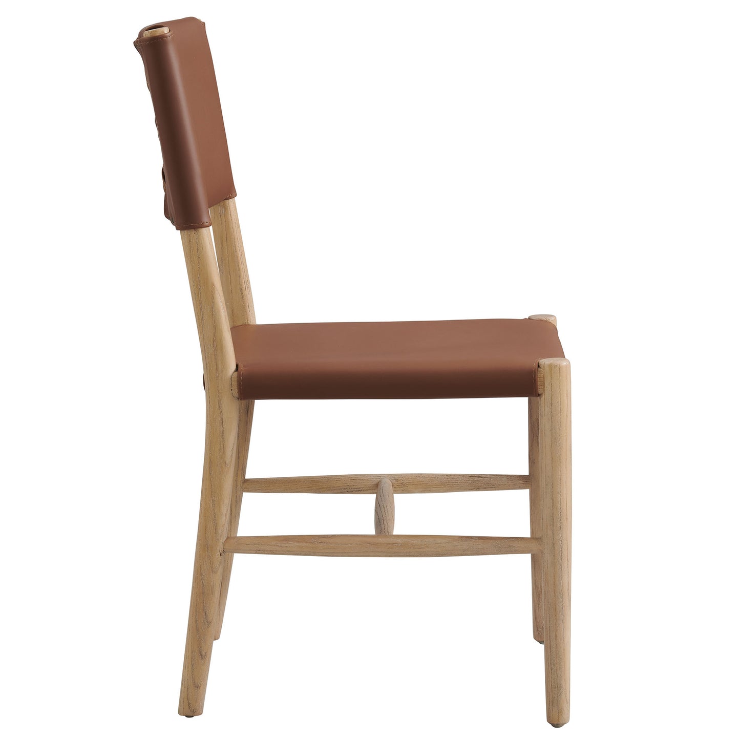Dover Wood Vegan Leather Dining Side Chairs Set of 2 by Furniture For America