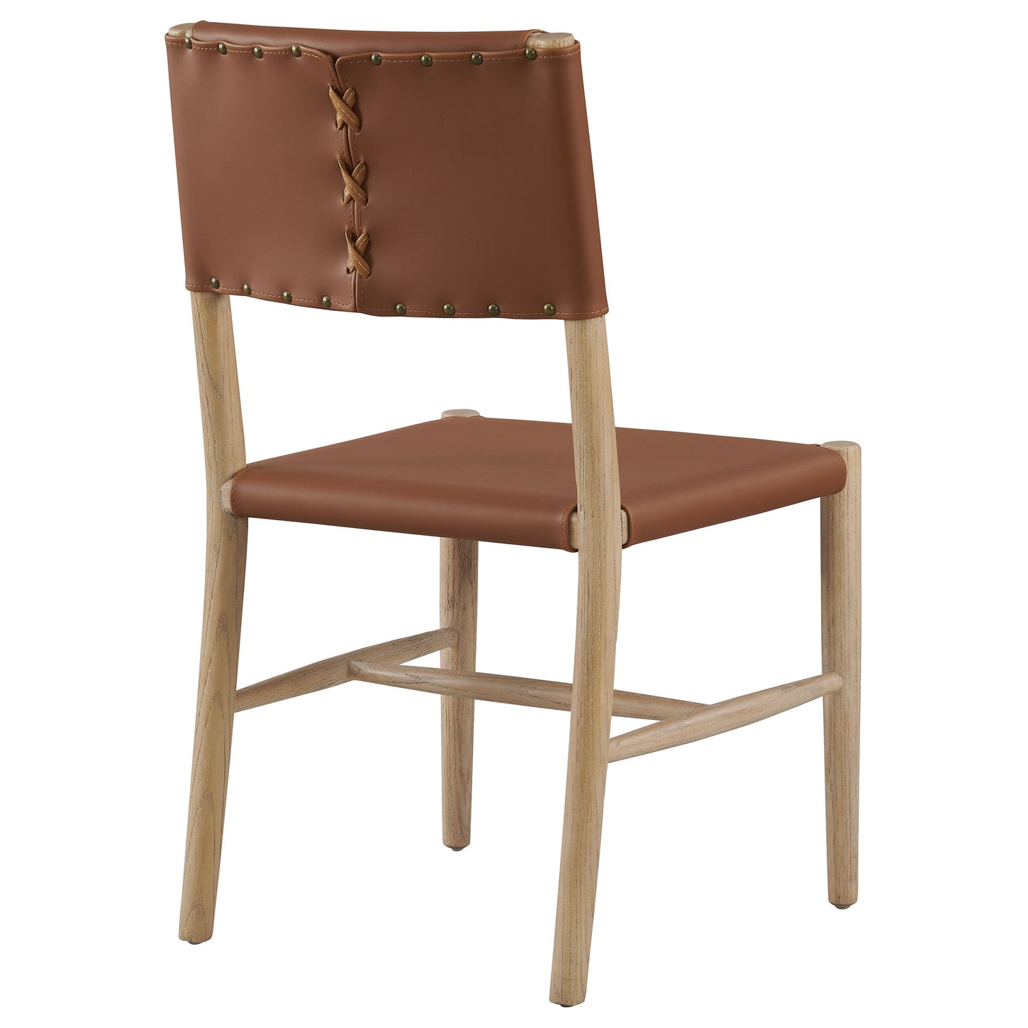 Dover Wood Vegan Leather Dining Side Chairs Set of 2 by Furniture For America
