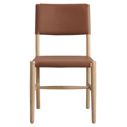 Dover Wood Vegan Leather Dining Side Chairs Set of 2 by Furniture For America