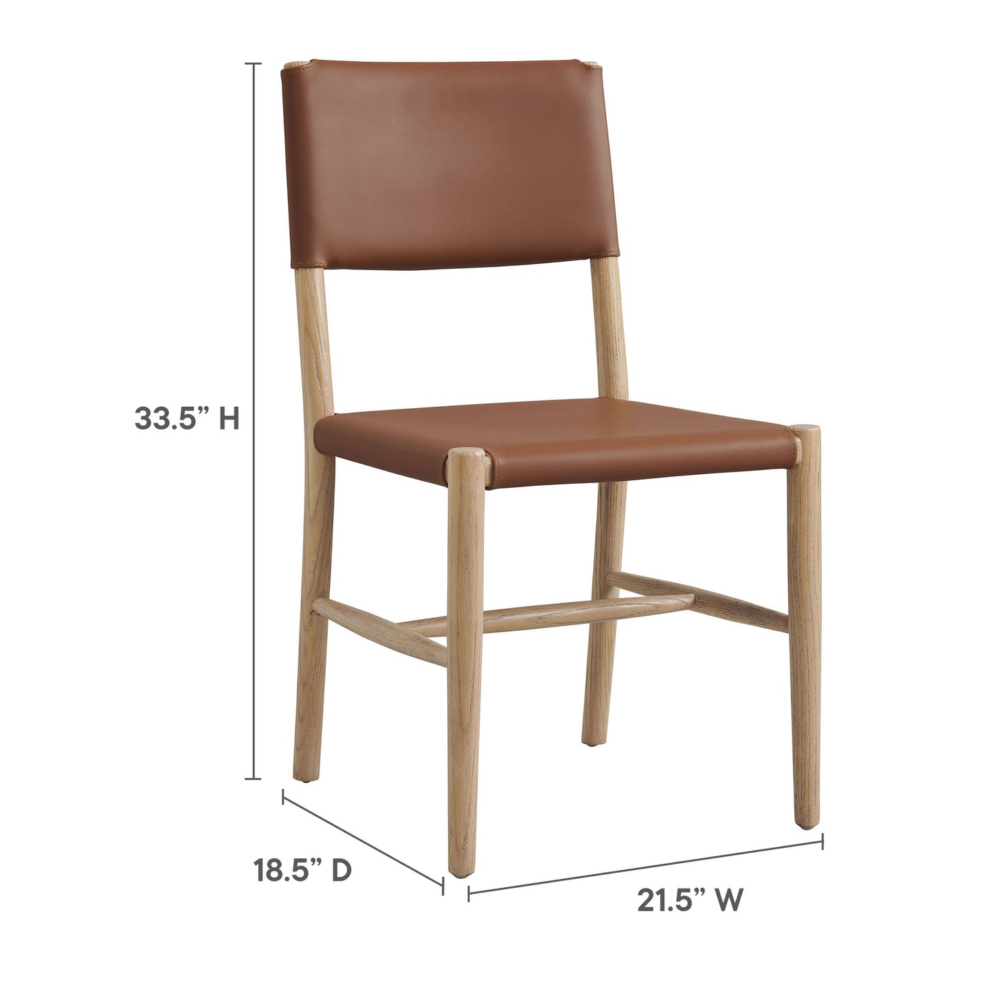 Dover Wood Vegan Leather Dining Side Chairs Set of 2 by Furniture For America