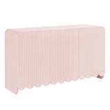 Hugo Fluted and Scalloped Sideboard Storage Cabinet in Soft Pink