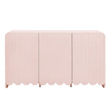 Hugo Fluted and Scalloped Sideboard Storage Cabinet in Soft Pink