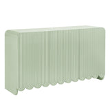 Hugo Fluted and Scalloped Sideboard Storage Cabinet in Sage